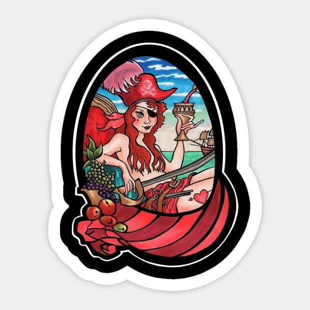 Pirate Lady Sticker by GreyDawn